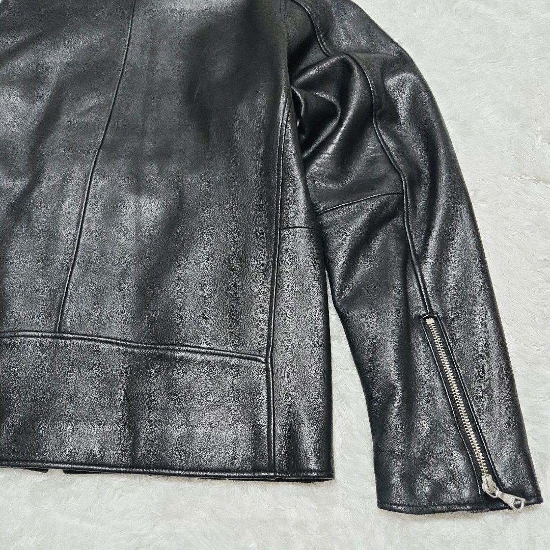 美品 上質 ビームスハート レザージャケット XL 羊革 シングルライダース 黒