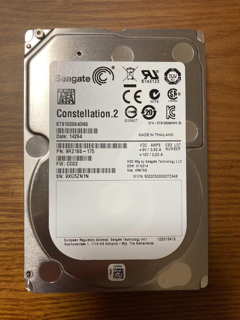 Seagate ST91000640NS HDD 2.5インチ 1TB 15mm