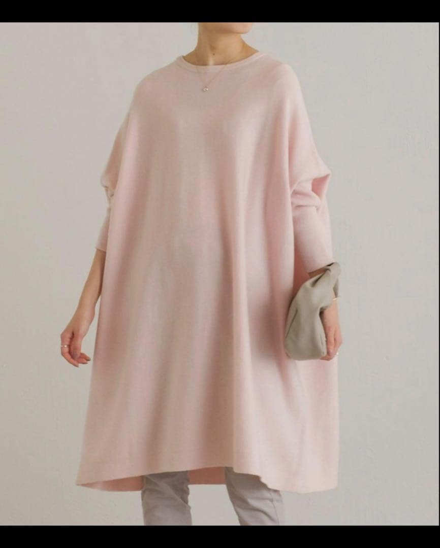 美品✨定価2.4万✴︎ビアズリー ビッグロングクルーニット　ピンク　オーバーサイズ