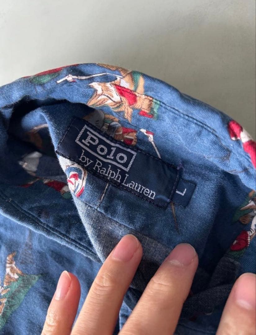 90s RALPH LAUREN ラルフローレン キャンプ　総柄 シャツ