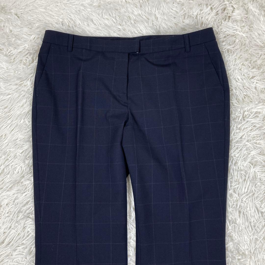 極美品スーツセレクト　3点セットアップスーツ　ネイビー　チェック　ウォッシャブル