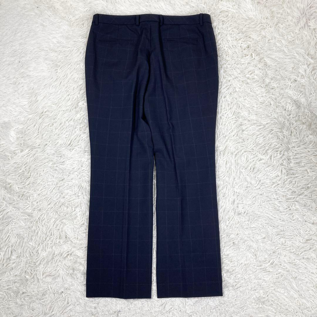 極美品スーツセレクト　3点セットアップスーツ　ネイビー　チェック　ウォッシャブル