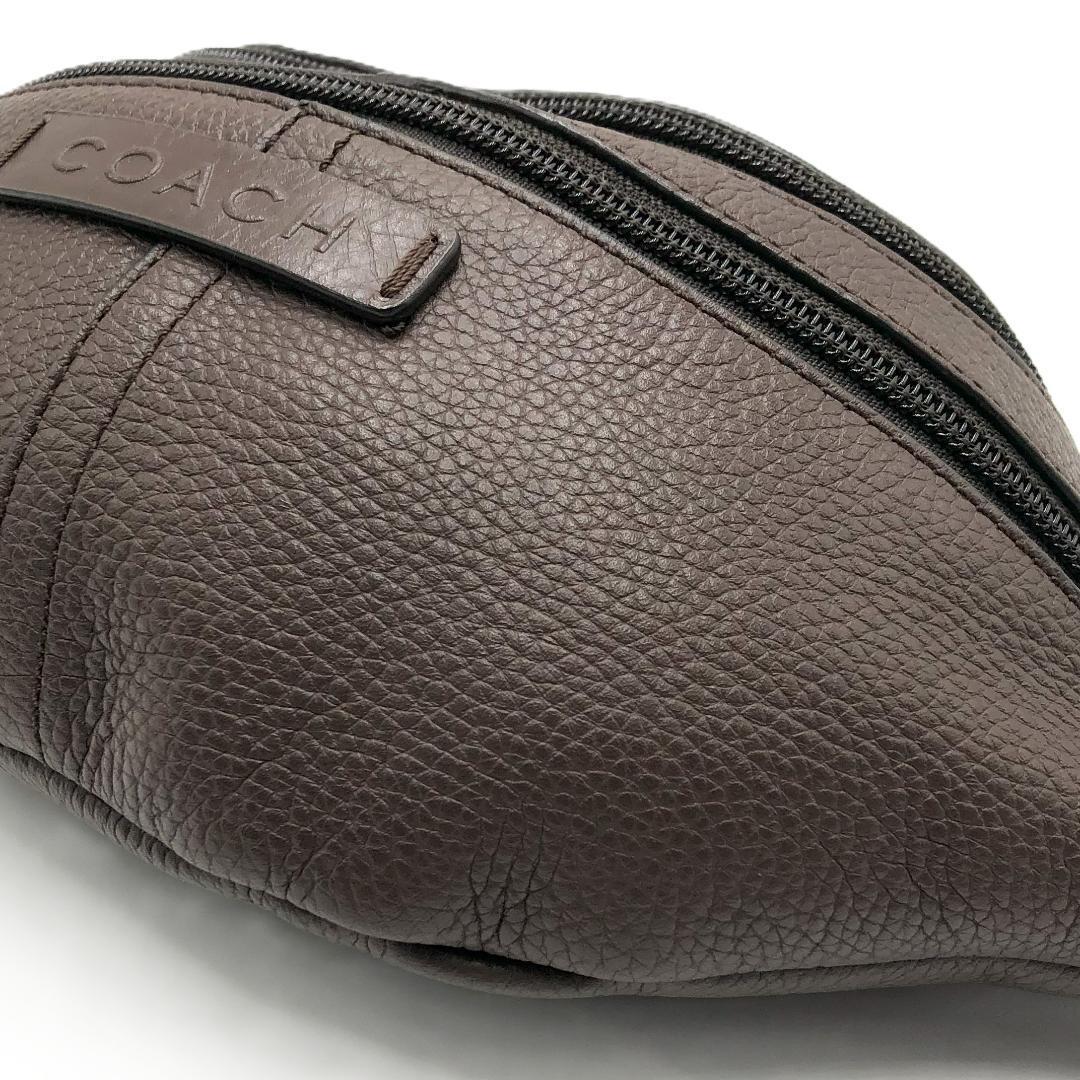 【極美品】COACHコーチ ウエストバッグ クロスボディ シボ革 　ブラウン