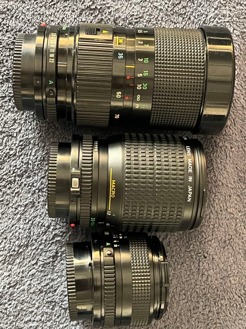 キャノン A-1 極美品 モータードライブ付+レンズ３本