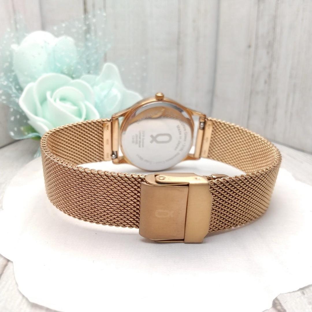 【美品 箱あり】稼働品 ノット デイト機能付き ソーラー式 腕時計 金属メッシュ