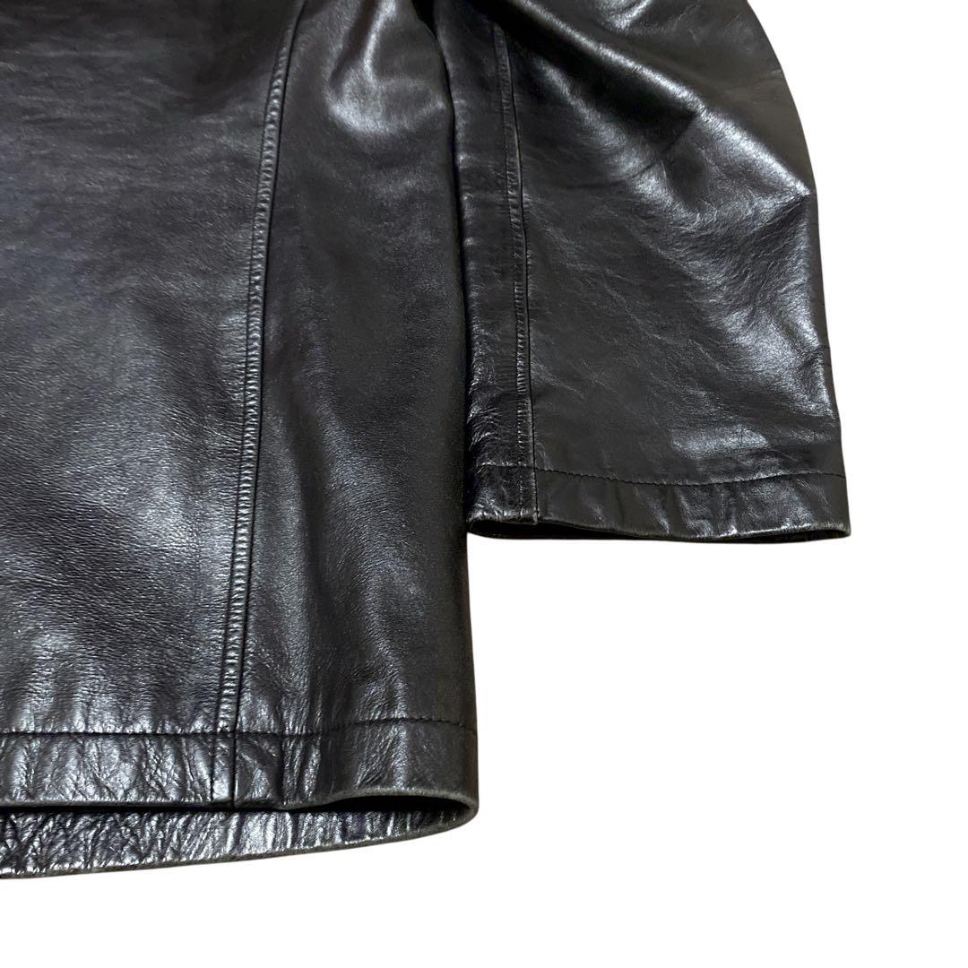 SHIPS カーコート　カウレザー　レザージャケット　本革　ブラック　L