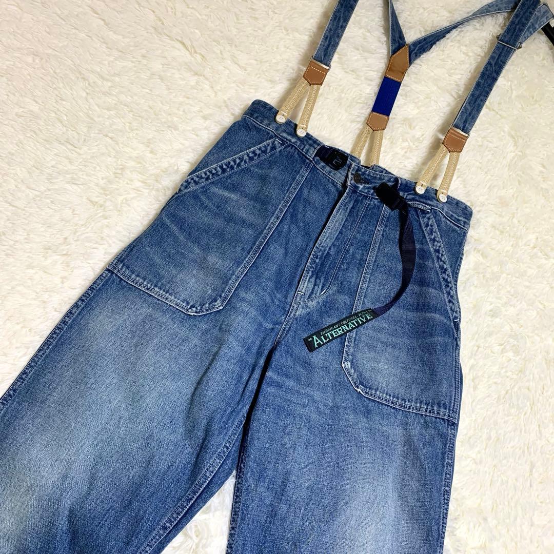 RNA☆ R3827 フレンチワークサスペンダーパンツ M