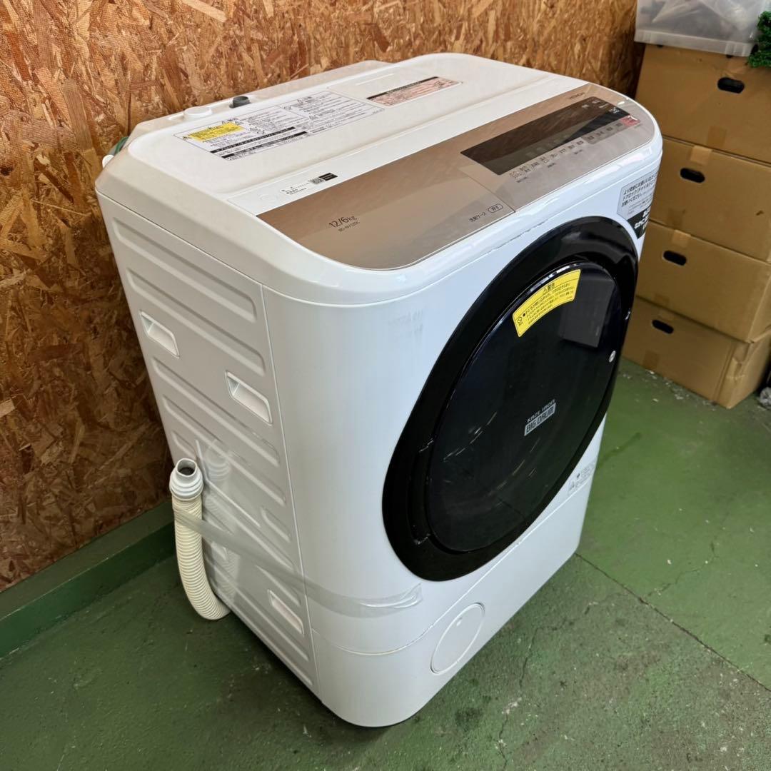 282 送料設置無料　日立　ドラム式洗濯機12㌔ 乾燥機能付き