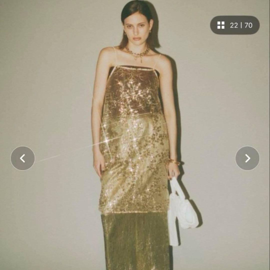 yae ヤエ Flower spangle camisole dress