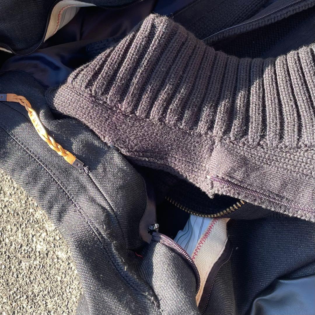 【うんまか仙人】\"ZARA MAN\" レザー切替コート 2way ブラック