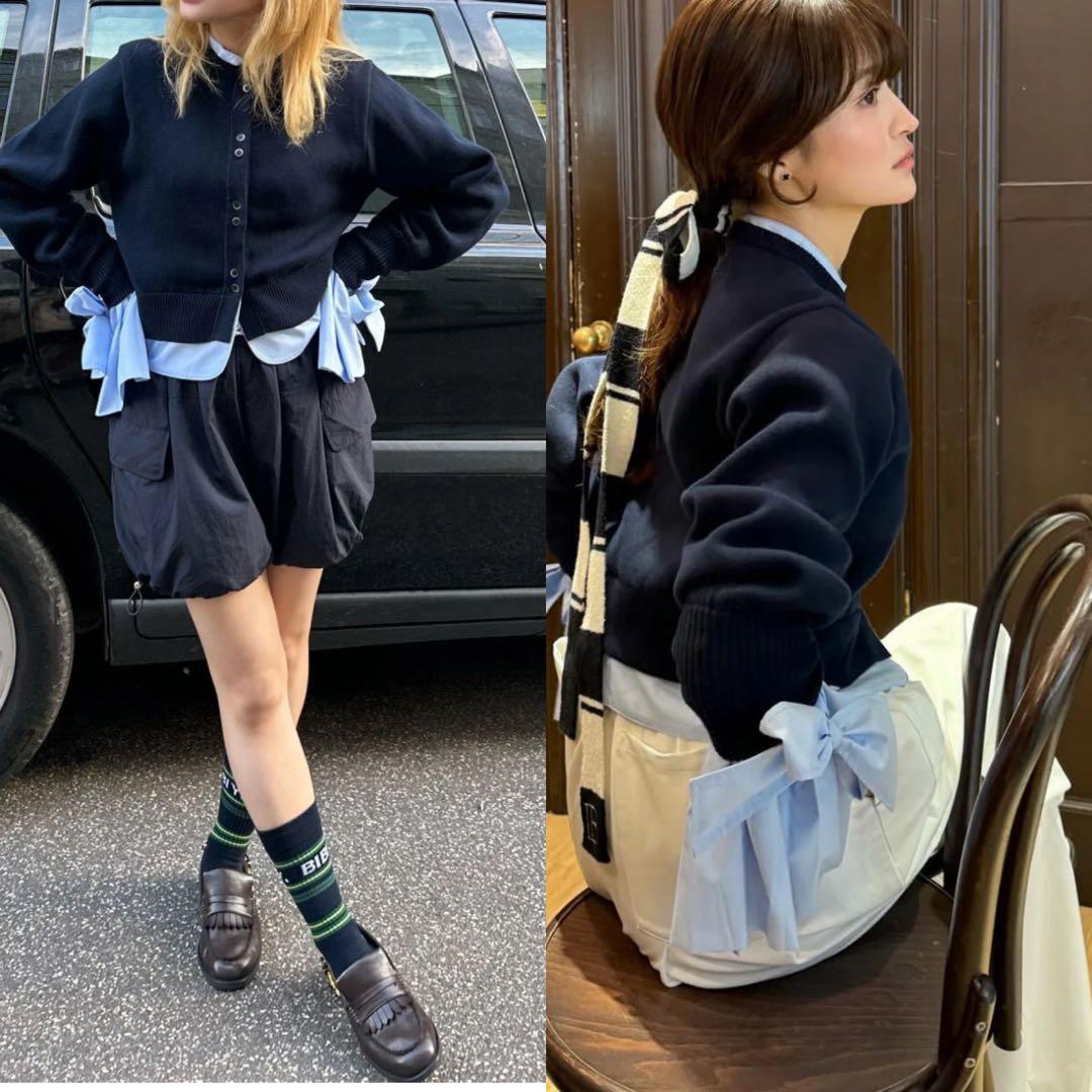 Bibiy. 25AW ANGELIQUE KNIT ネイビー