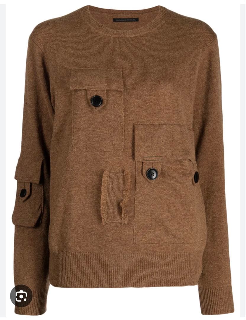 美品　Y's キャメル　ポケット　ニット　セーター