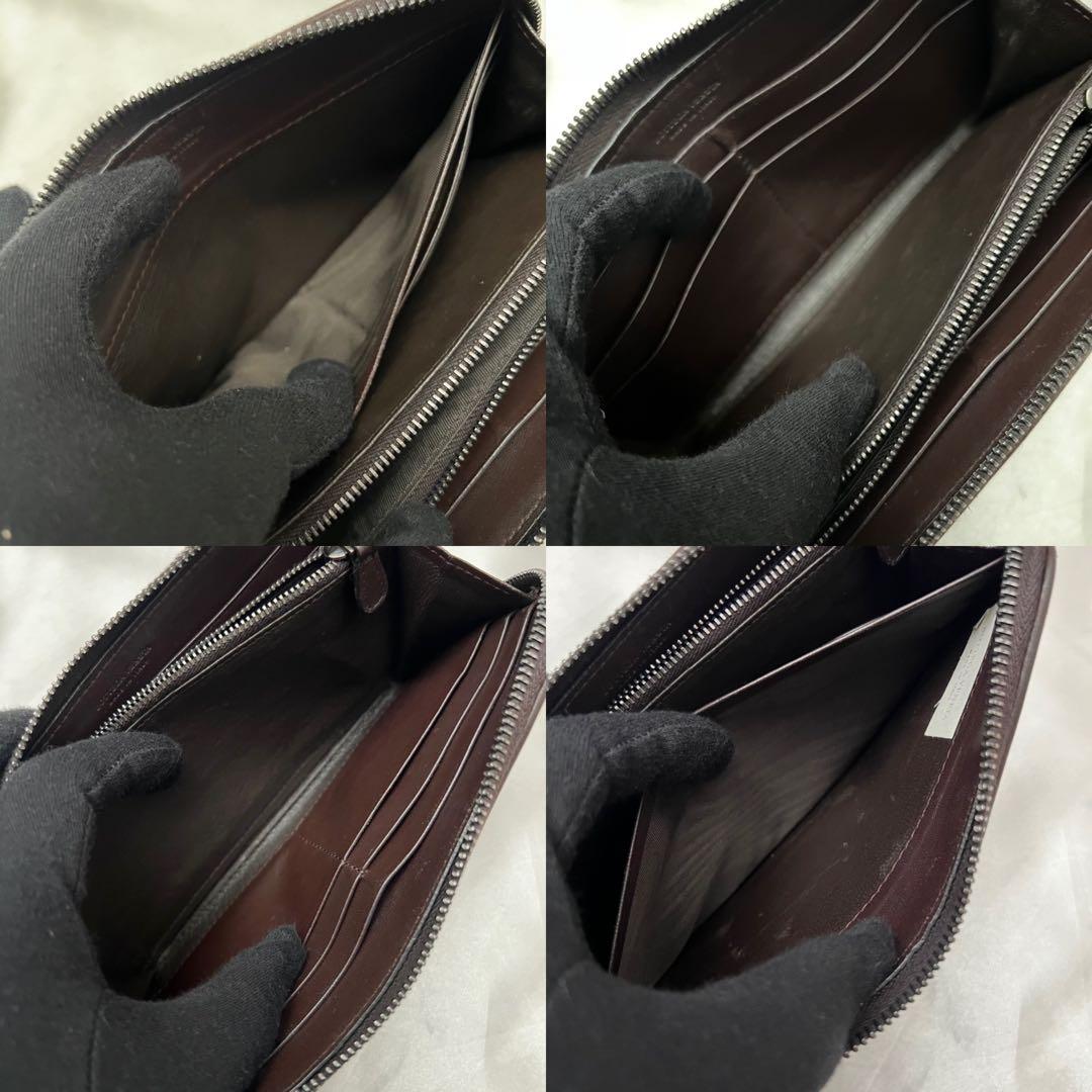 ◇極美品◇ボッテガヴェネタ　長財布　ラウンドジップ　ダークブラウン　レザー