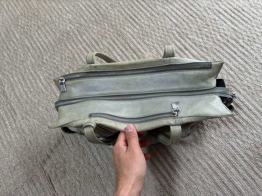 aniary グレー トートバッグ 取り外し可能ストラップ