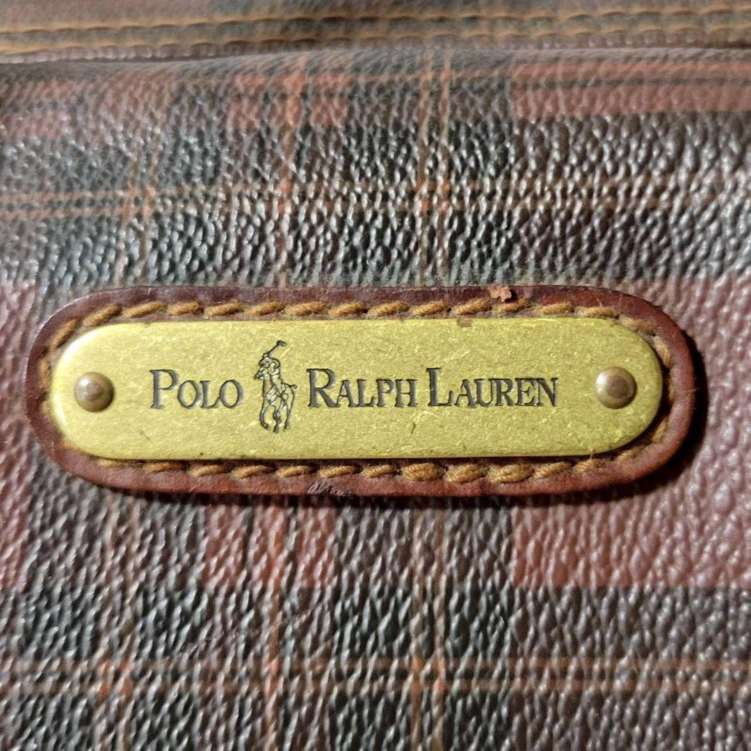 希少　ポロラルフローレン　ミニボストンバッグ　タータンチェック　ヴィンテージ　茶