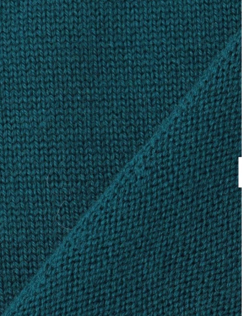 2-3回着 23区 Vネック チュニックニット ブルーグリーン 32