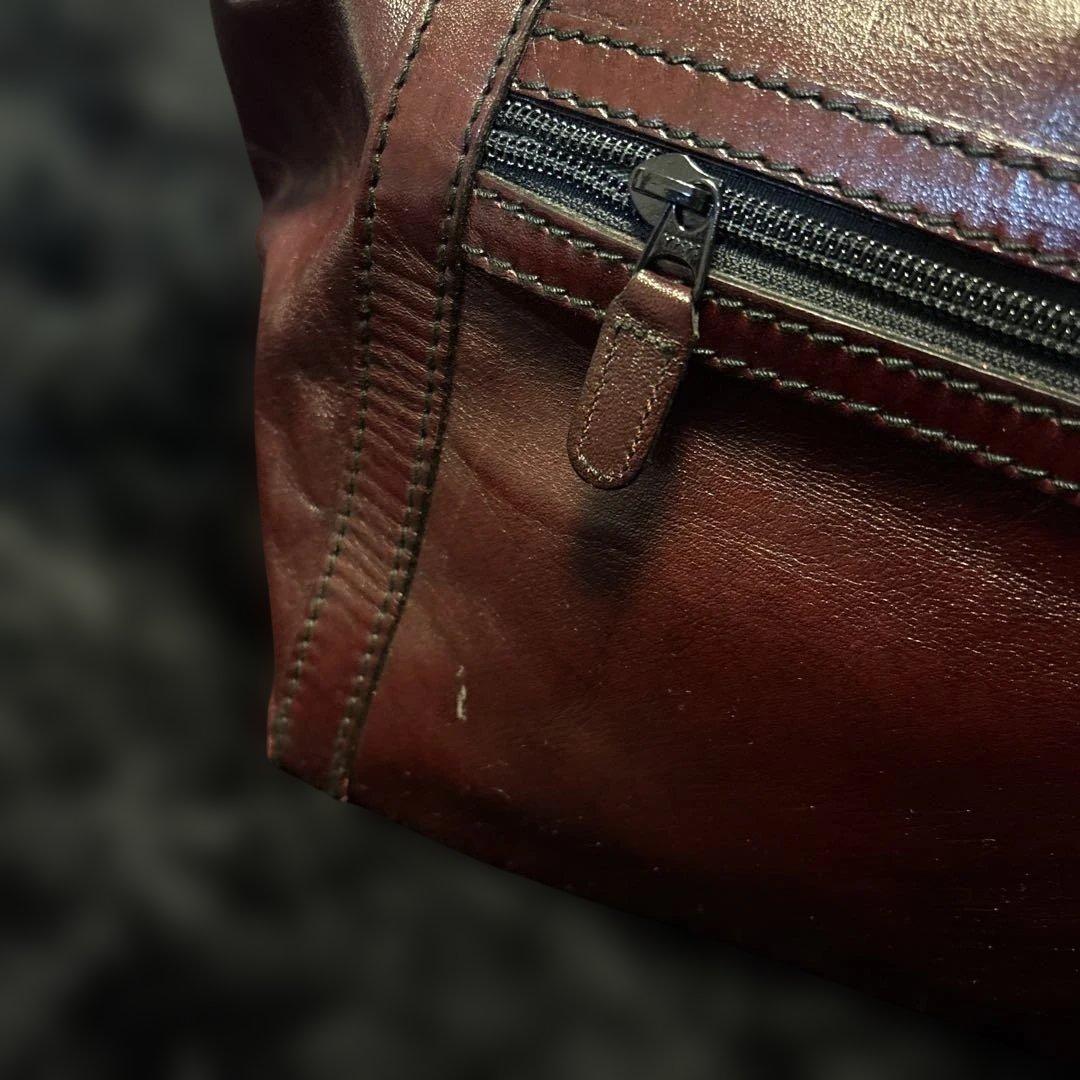 GOLD PFEILダークブラウン レザー バッグ 大容量