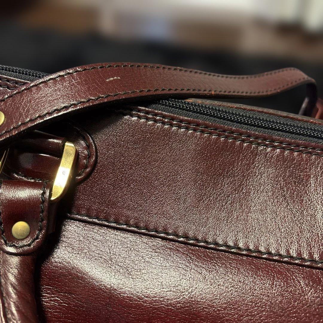 GOLD PFEILダークブラウン レザー バッグ 大容量