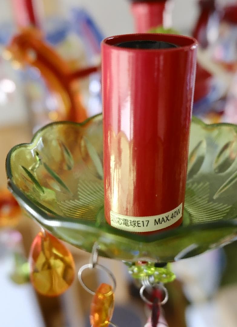 カラフルアクリルシャンデリア 5灯【美品】