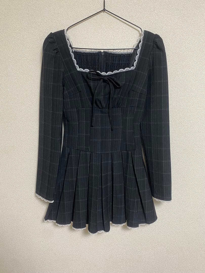 bubbles ガーリープリーツワンピース ブラック