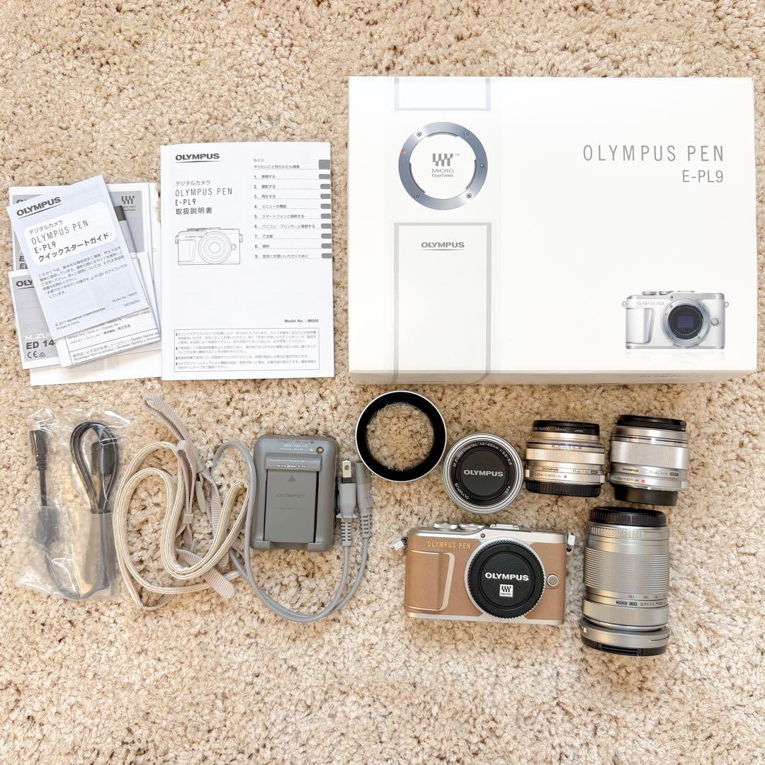 レンズ計4本 OLYMPUS PEN E-PL9 ダブルズームキット&単焦点