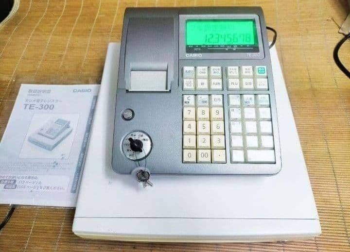 美品カシオレジスター　TE-300　フル設定無料　 送料無料人気　111144