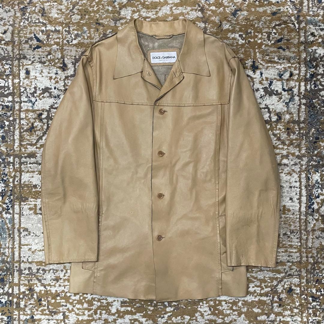 90s Dolce & Gabbana　Nappa Leather Jacket