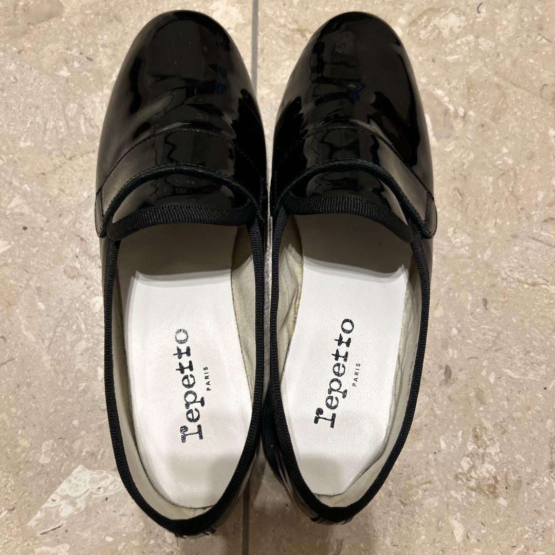 レペット マイケル ローファー エナメル 黒 36.5 23 フラット
