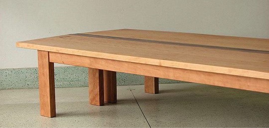 引取限定 ツインローテーブル 座卓 無垢 チェリー材 ウォールナット材