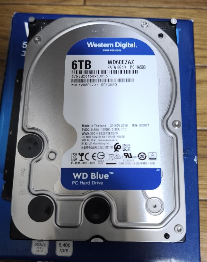【中古】Western Digital WD60EZAZ 6TB 内蔵型HDD