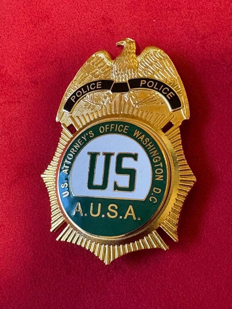 米国連邦検事局　U.S. Attorney’s Office バッジ（グリーン）