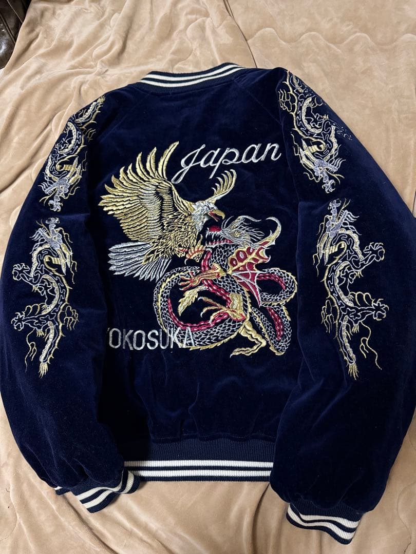 vintage 90s 別珍 BOURBON HOUSE 鷲 龍 日本スカジャン