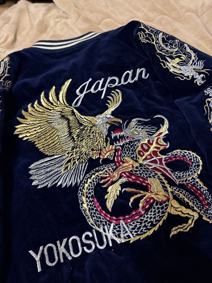 vintage 90s 別珍 BOURBON HOUSE 鷲 龍 日本スカジャン