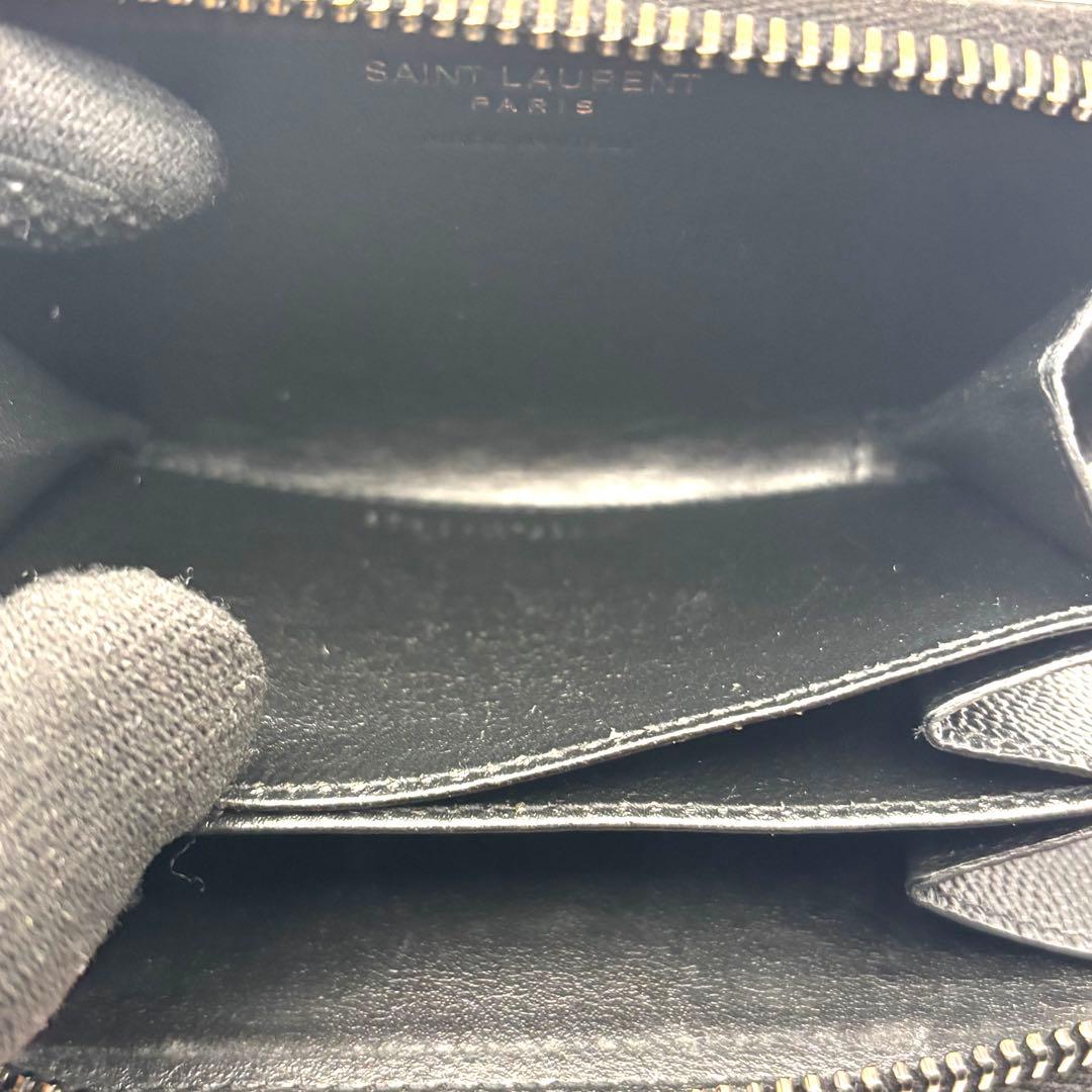 サンローラン ケース YSL カサンドラ ブラック ラウンドファスナー