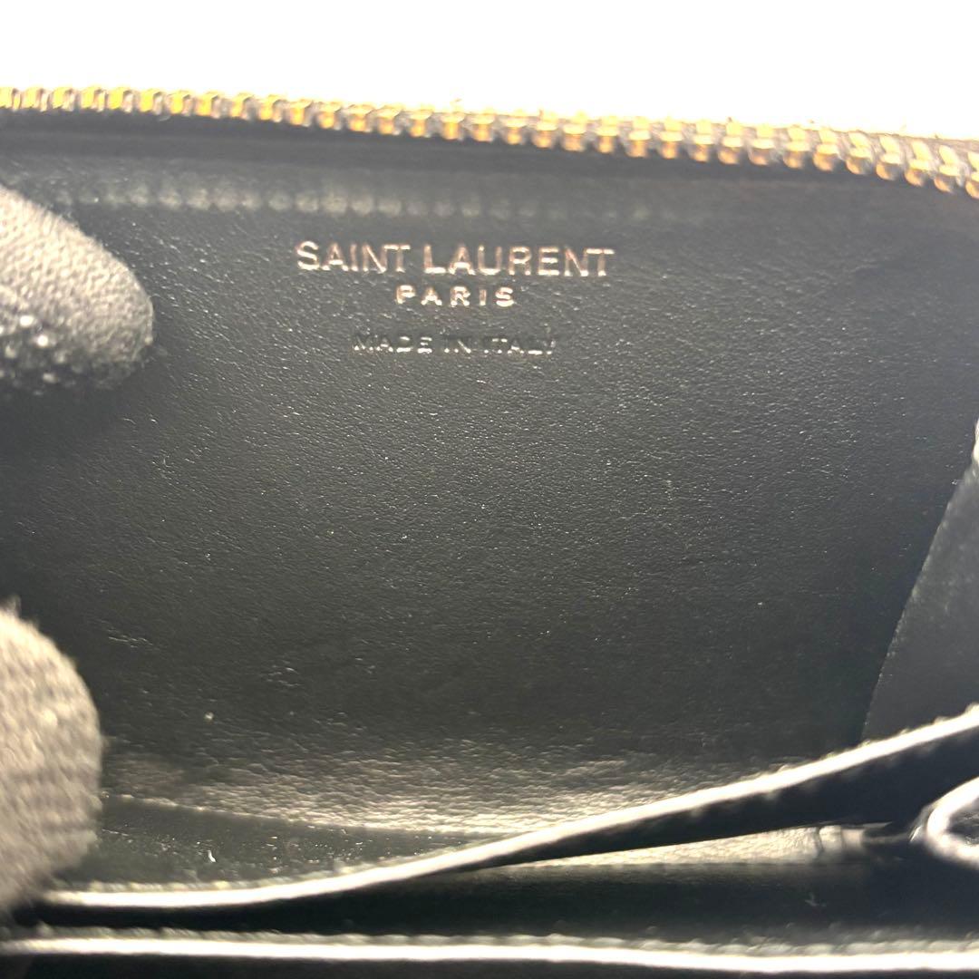 サンローラン ケース YSL カサンドラ ブラック ラウンドファスナー