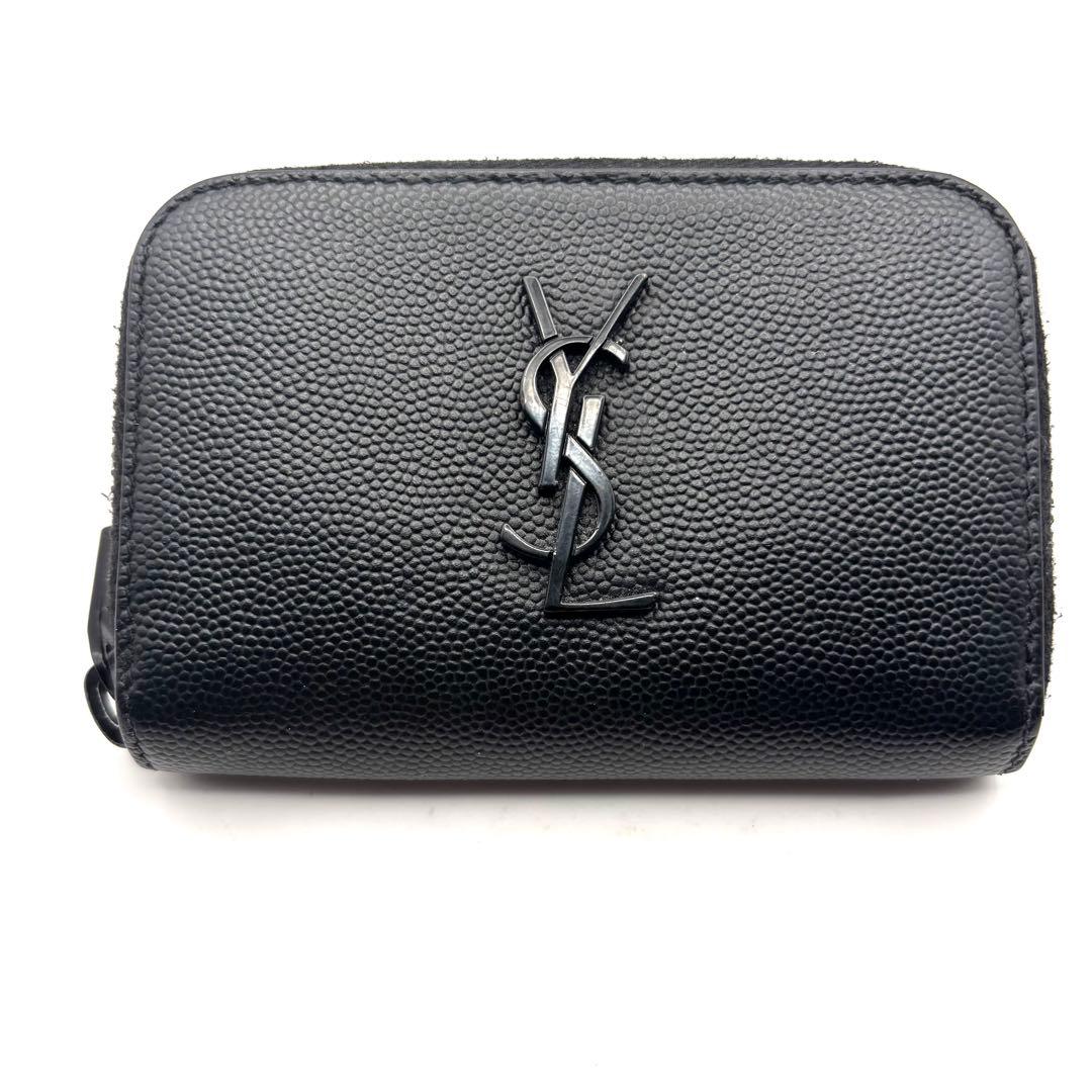 サンローラン ケース YSL カサンドラ ブラック ラウンドファスナー