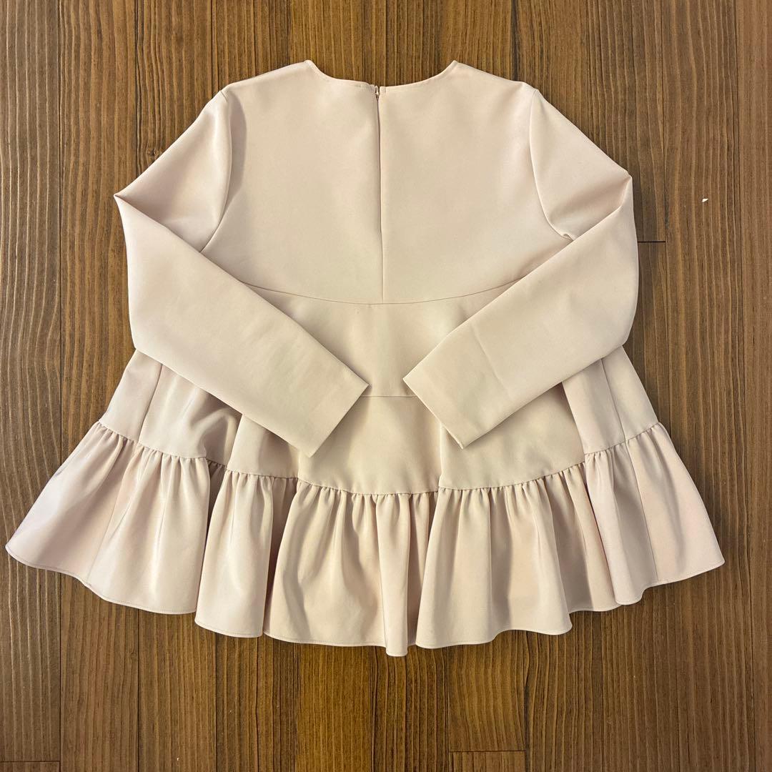 yori ヨリ　ピンク ティアードギャザーブラウス　フリル 長袖トップス38