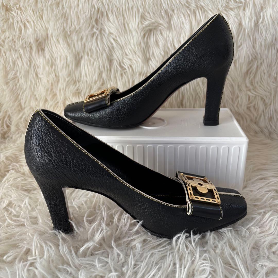 ✨美品　ルイヴィトン　ハイヒール　レザー　パンプス　フラワー　モノグラム　レザー