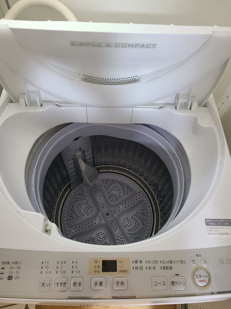 シャープ SHARP 縦型 全自動洗濯機 ES‐GET6C 6.0kg