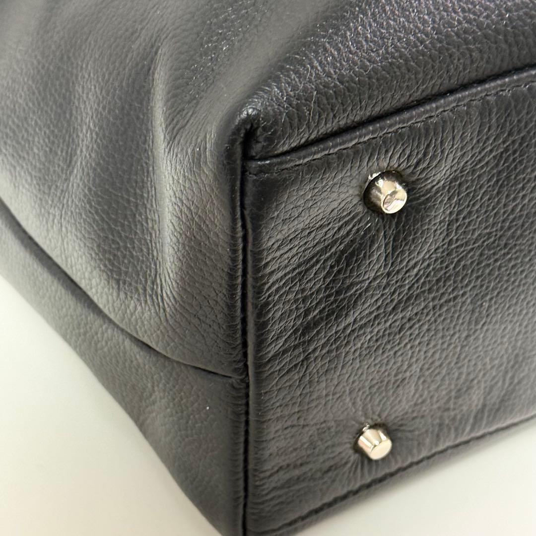 【大容量/内側の収納も抜群‼️】 ブラック レザー トートバッグ ビジネスバッグ