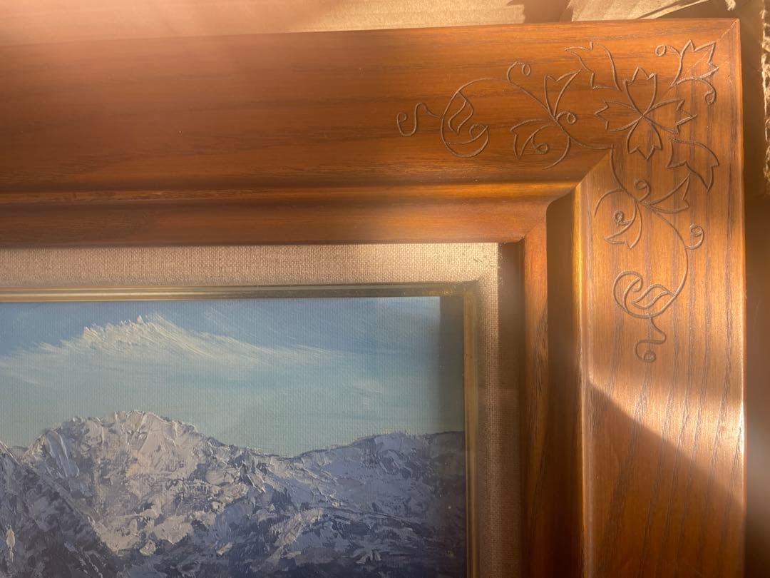 小川久雄　油彩 肉筆　白馬の山々　H.O. サイン入り 551✖️225