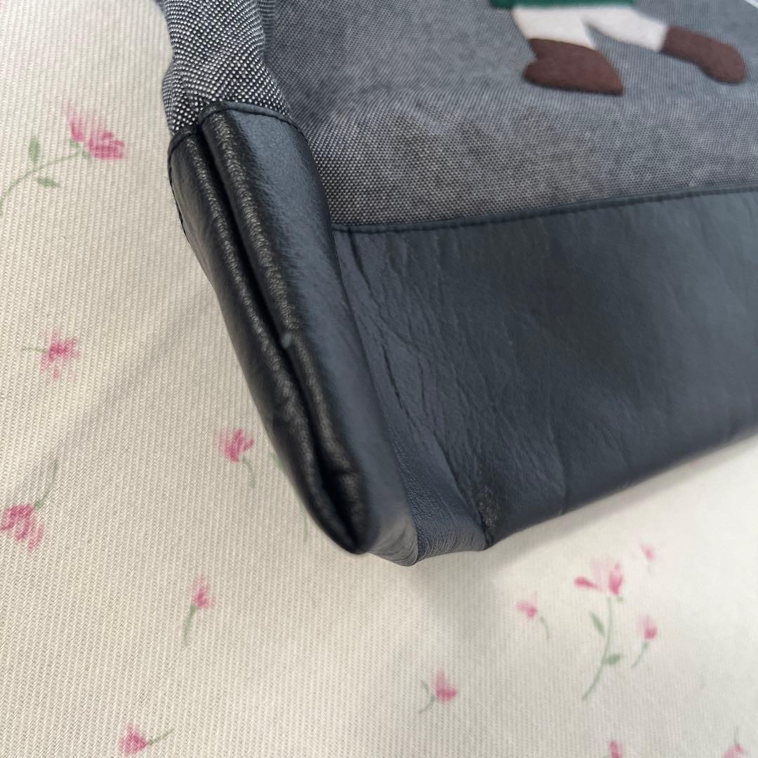 mさま専用　ファミリア　デニムバッグ　黒　雪遊び