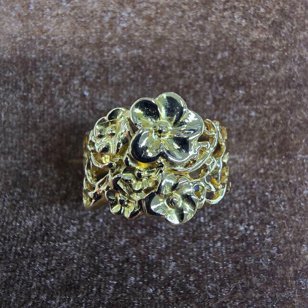 18金お花デザインリング6.42グラム16.5号