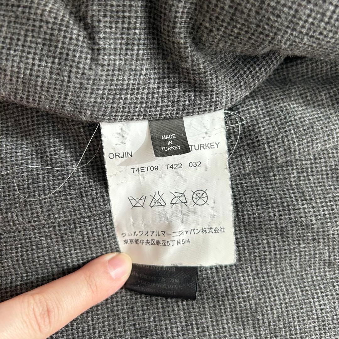 ARMANI COLLEZIONI 羊革 フーデッド レザージャケット 48