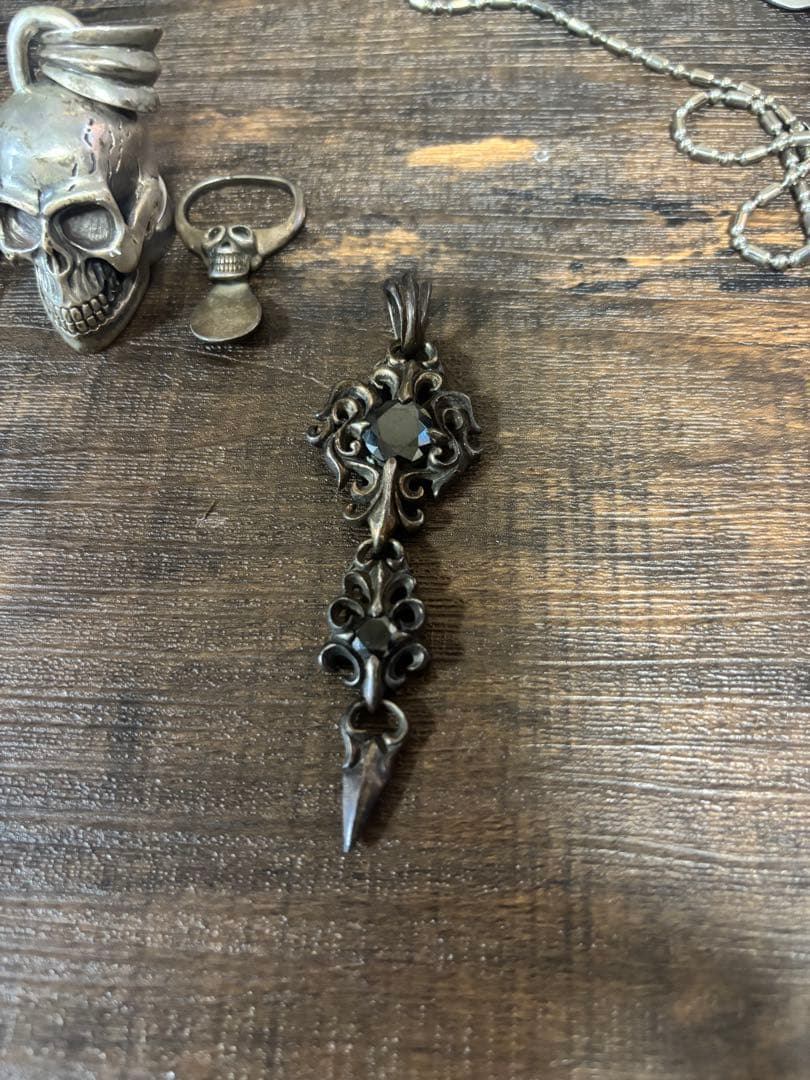 鬼*U様 スカルデザイン ネックレスとブレスレットと指輪とジッポセット