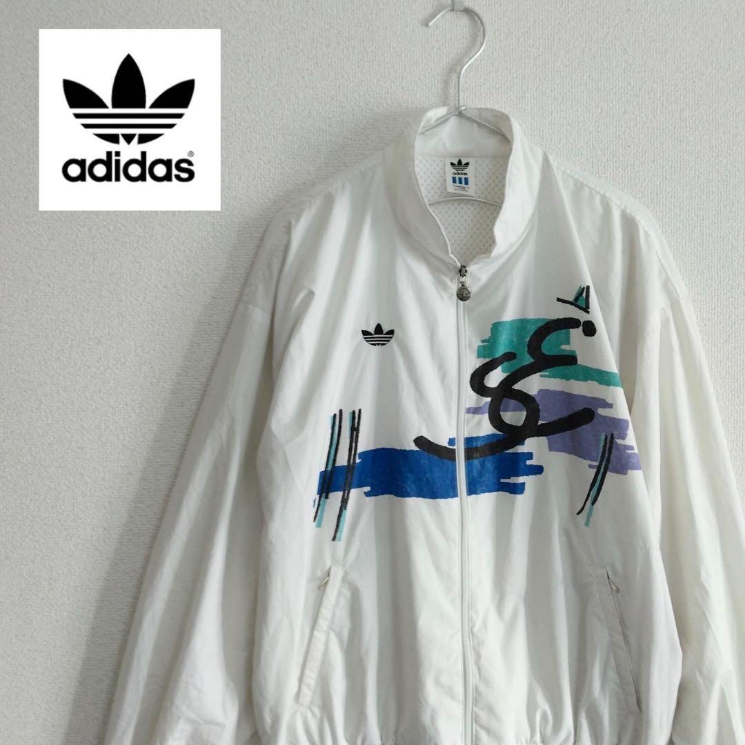 アディダス　ヴィンテージ ステファンエドバーグモデル ナイロンジャケット 80s