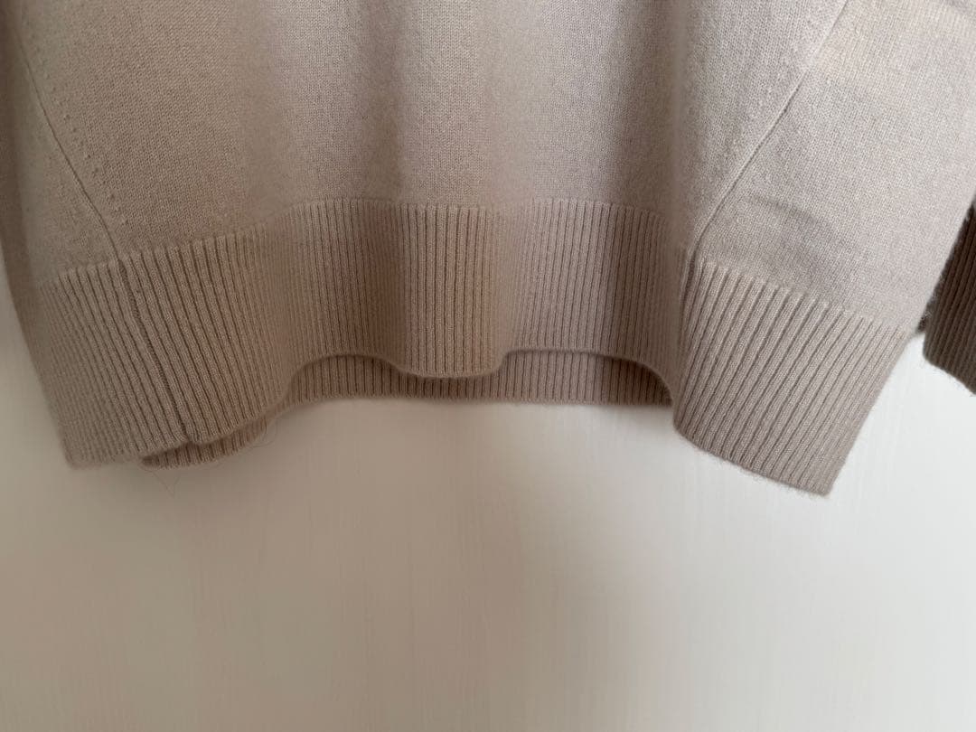 23区 大きいサイズ ピュアカシミヤ タートルネック ニット ベージュ 44