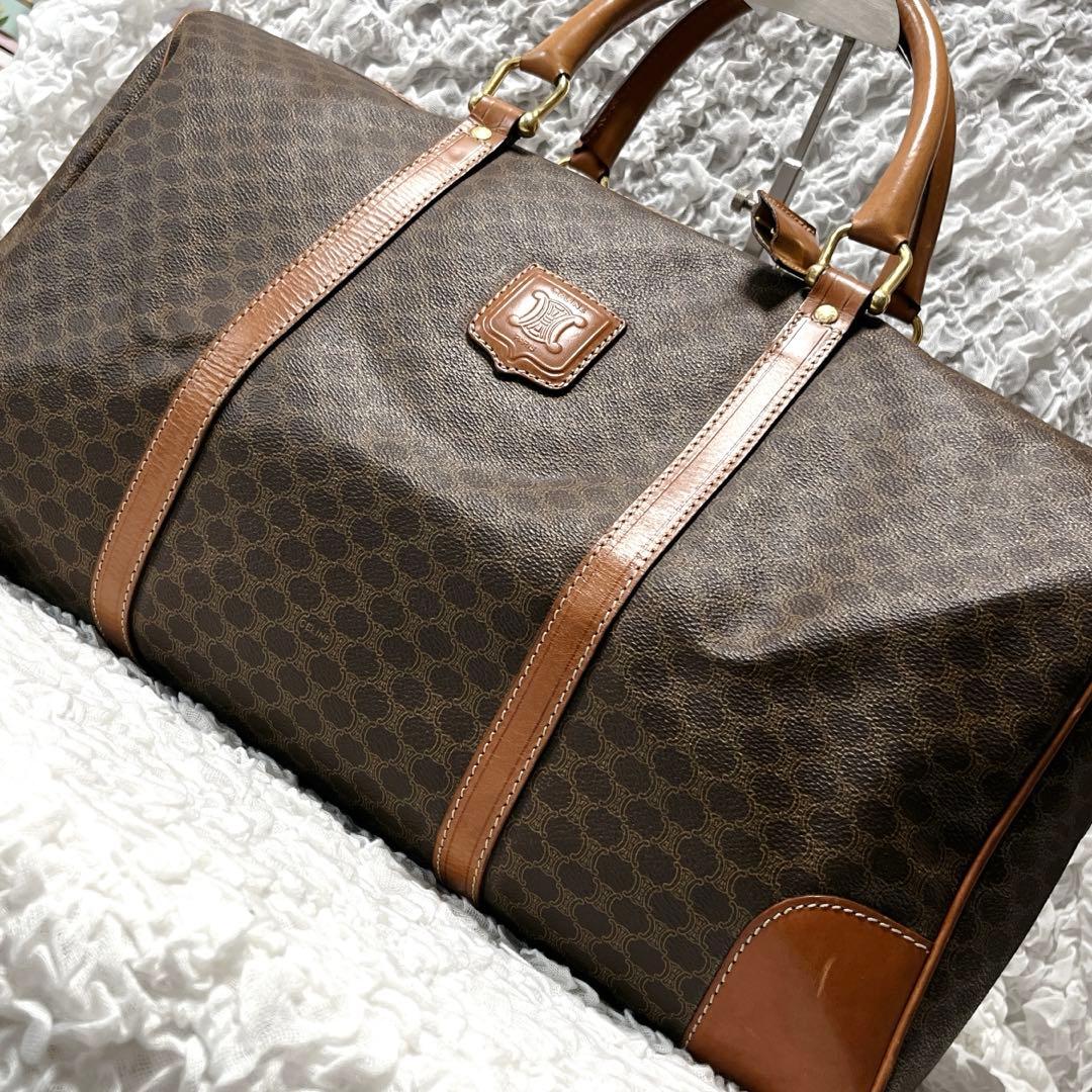 美品✨セリーヌ　ボストンバッグ 大容量　マカダム　旅行　レザー　トリオンフ