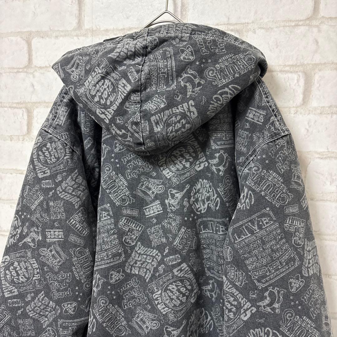 【美品】 CHUMS ウォームデニムパーカー ジャケット 刺繍　グレー　M
