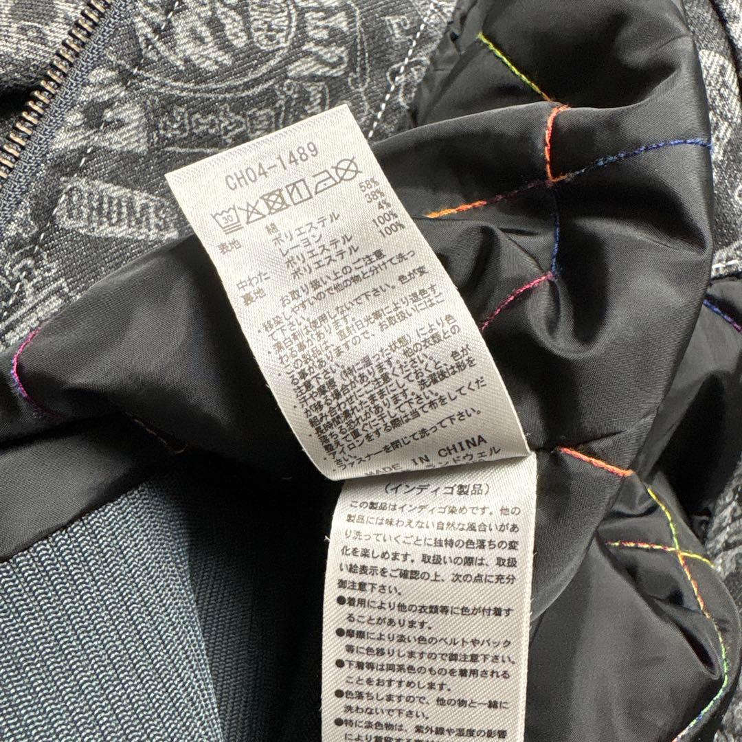 【美品】 CHUMS ウォームデニムパーカー ジャケット 刺繍　グレー　M